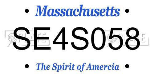 SE4S058 Massachusetts License Plate