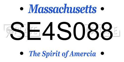 SE4S088 Massachusetts License Plate
