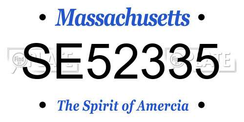 SE52335 Massachusetts License Plate