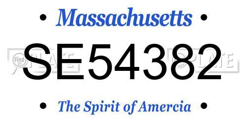 SE54382 Massachusetts License Plate