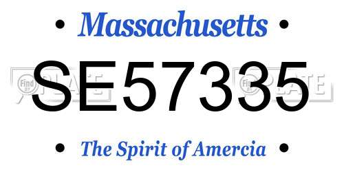 SE57335 Massachusetts License Plate