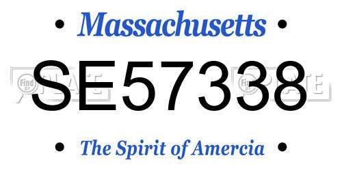 SE57338 Massachusetts License Plate