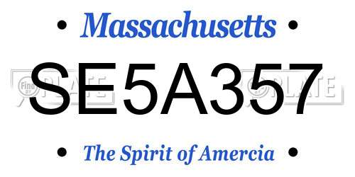 SE5A357 Massachusetts License Plate