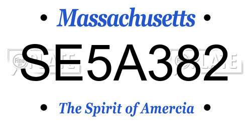SE5A382 Massachusetts License Plate