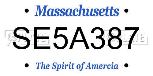 SE5A387 Massachusetts License Plate
