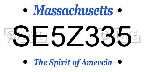SE5Z335 Massachusetts License Plate