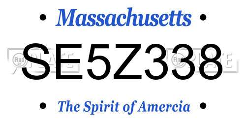SE5Z338 Massachusetts License Plate