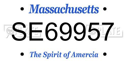 SE69957 Massachusetts License Plate