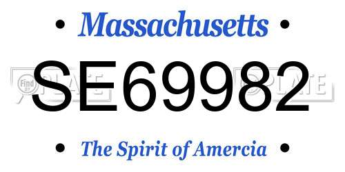 SE69982 Massachusetts License Plate