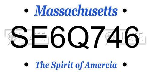 SE6Q746 Massachusetts License Plate