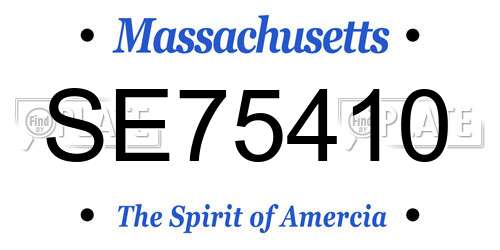 SE75410 Massachusetts License Plate