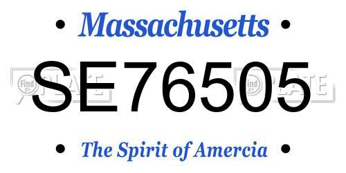SE76505 Massachusetts License Plate