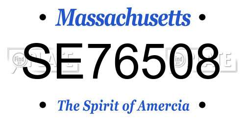 SE76508 Massachusetts License Plate