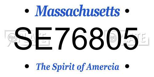 SE76805 Massachusetts License Plate