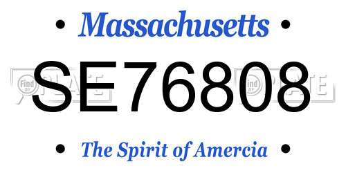SE76808 Massachusetts License Plate