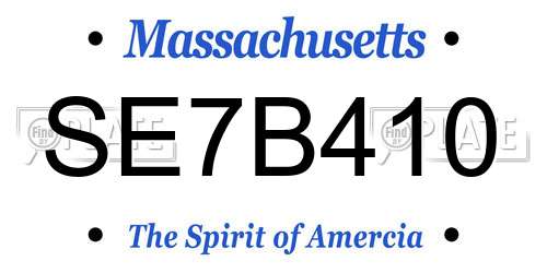 SE7B410 Massachusetts License Plate