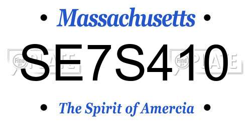 SE7S410 Massachusetts License Plate