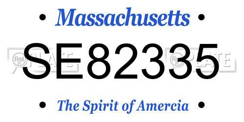 SE82335 Massachusetts License Plate