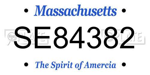 SE84382 Massachusetts License Plate
