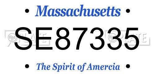 SE87335 Massachusetts License Plate