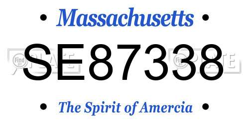SE87338 Massachusetts License Plate