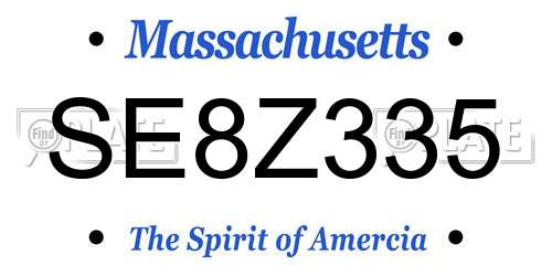 SE8Z335 Massachusetts License Plate