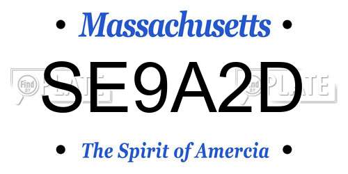 SE9A2D Massachusetts License Plate