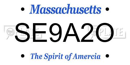 SE9A2O Massachusetts License Plate