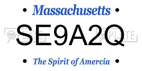 SE9A2Q Massachusetts License Plate