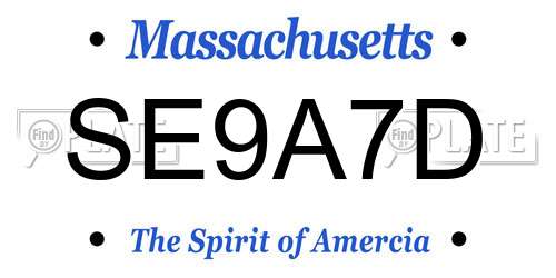 SE9A7D Massachusetts License Plate
