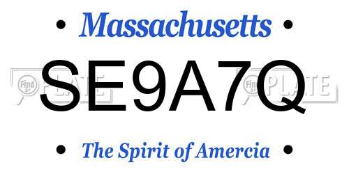 SE9A7Q Massachusetts License Plate