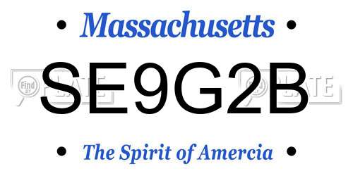 SE9G2B Massachusetts License Plate