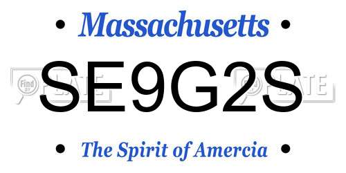 SE9G2S Massachusetts License Plate