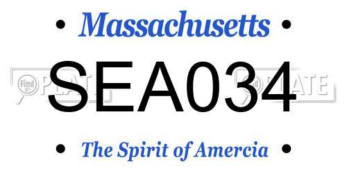 SEA034 Massachusetts License Plate