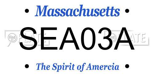 SEA03A Massachusetts License Plate