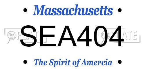 SEA404 Massachusetts License Plate
