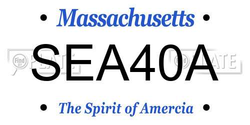 SEA40A Massachusetts License Plate