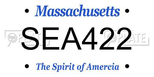 SEA422 Massachusetts License Plate