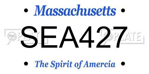 SEA427 Massachusetts License Plate