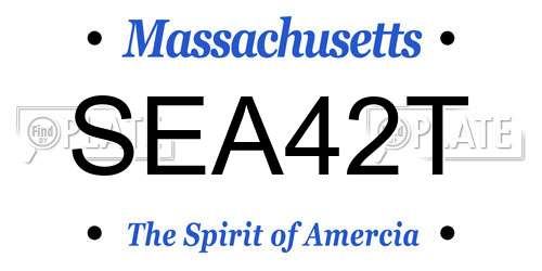 SEA42T Massachusetts License Plate