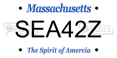 SEA42Z Massachusetts License Plate
