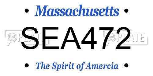 SEA472 Massachusetts License Plate