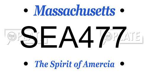 SEA477 Massachusetts License Plate