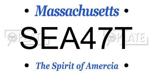 SEA47T Massachusetts License Plate