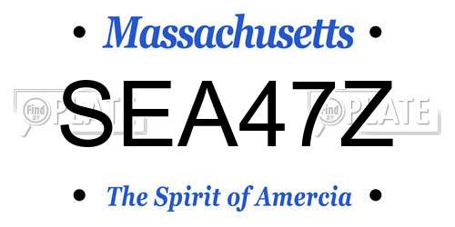 SEA47Z Massachusetts License Plate