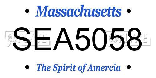 SEA5058 Massachusetts License Plate
