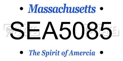 SEA5085 Massachusetts License Plate