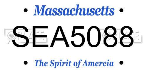 SEA5088 Massachusetts License Plate