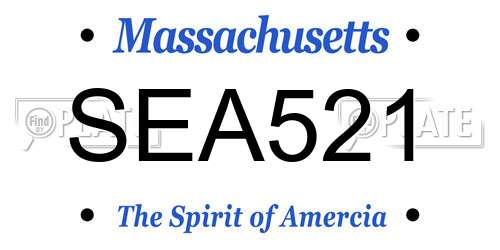 SEA521 Massachusetts License Plate