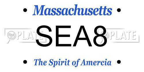SEA8 Massachusetts License Plate